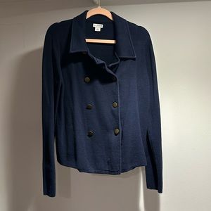 Jcrew size small navy blazer with gold buttons. 100% cotton.